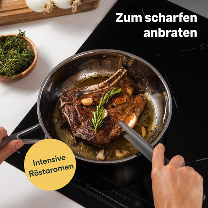 SILBERTHAL Edelstahl Bratpfanne 28cm – Unbeschichtet Induktion