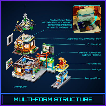 FUNWHOLE Cyberpunk Japanisches Izakaya LED-Baustein Set