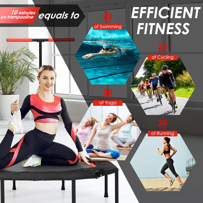 LIFERUN Mini Trampolin Erwachsene Ø128cm Fitness - Rot