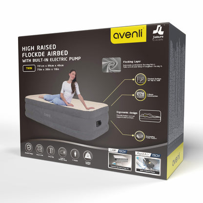 AVENLI Luftmatratze 1 Person selbstaufblasend mit Pumpe 191x99x46cm