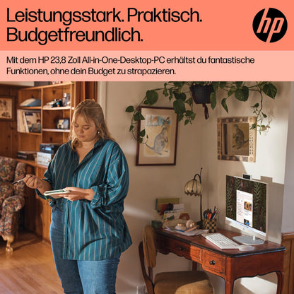 HP All-in-One-PC 23.8" FHD Touch AMD Ryzen 5 7520U - Weiss
