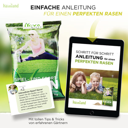 Premium Sport & Spiel Rasensamen - schnellkeimend trockenresistent 10kg