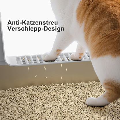 MIXJOY XXXL Katzenklo – 71x51x30 cm Hochrand Edelstahl