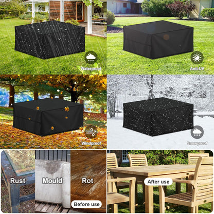 LAMUNI Gartenmöbel Abdeckung 250x200x80 cm, wasserdicht, 420D Oxford