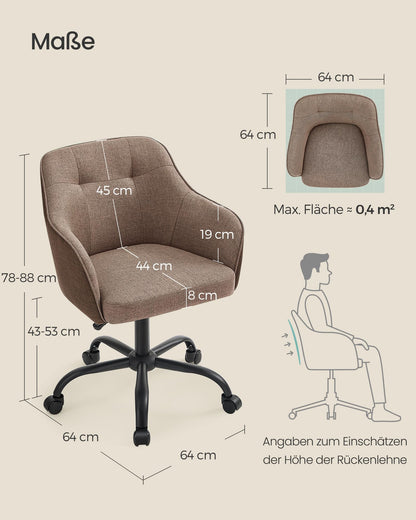 SONGMICS Homeoffice Schreibtischstuhl OBG019K01 - Braun