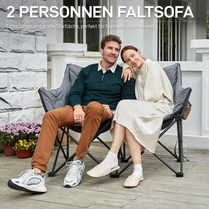 EVER ADVANCED Faltbares Campingsofa 2-Sitzer XXL - Grau