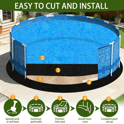 Sunsiou Poolunterlage rund 400 cm, Bodenschutzmatte für Whirlpool