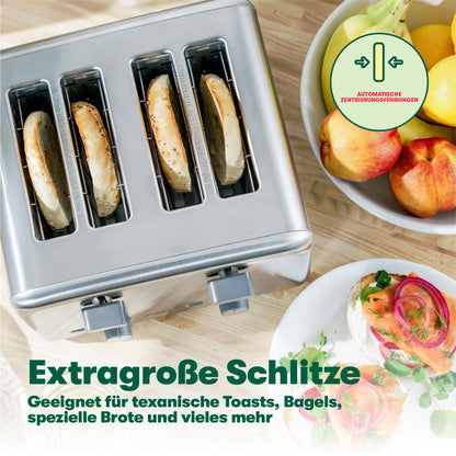 BELLA 4-Scheiben-Toaster, extra breite Schlitze, 6 Bräunungsstufen