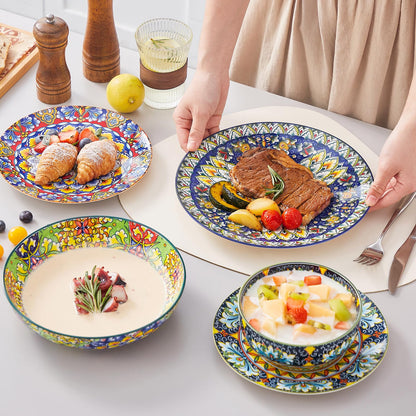 vancasso SIMI Geschirrset 24-teilig aus Porzellan, Boho Tafelservice