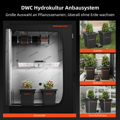 Spider Farmer DWC Hydrokultur System 27L - Dreieckige Abdeckung