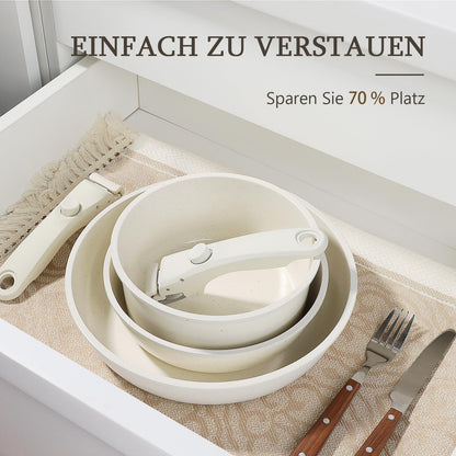 GiPP Topfset mit abnehmbarem Griff, 11-tlg. - Weiss