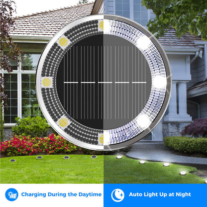 Peasur Solar Bodenleuchten Aussen, 12 Stück, 8 LED, kaltweiss