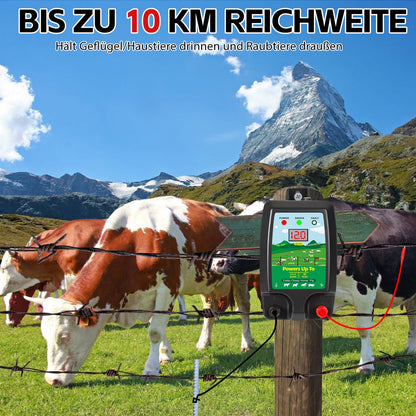 Warmfay Weidezaungerät 12V Elektrozaungerät – 2J Leistung, 10 km Reichweite