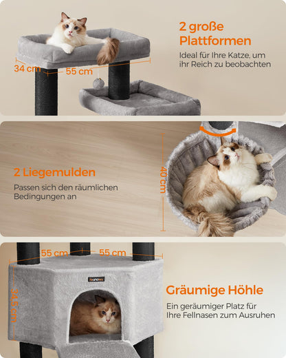 Feandrea XXL Grosskatzen Kratzbaum PCT008G02 – Taubengrau