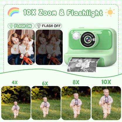 Hangrui H3 Sofortbildkamera für Kinder, 1080P, 32 GB, Grün