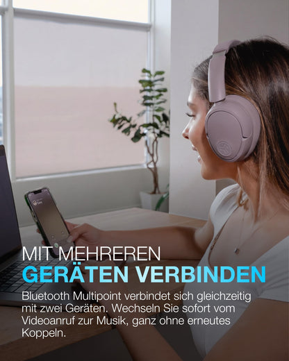 JLab JBuds LUX ANC Over-Ear Bluetooth-Kopfhörer mit Mikrofon, Mauve