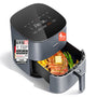 COSORI 7-in-1 Heissluftfritteuse, schwarzes Gehäuse mit digitalem Display. Zum fettarmen Frittieren, Braten, Backen und Grillen von Speisen.