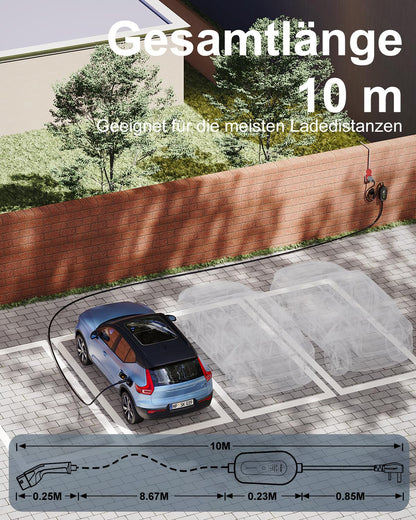 EzGoGo Mobile Wallbox 11 kW Typ 2 Ladegerät, 3-phasig, 10 m