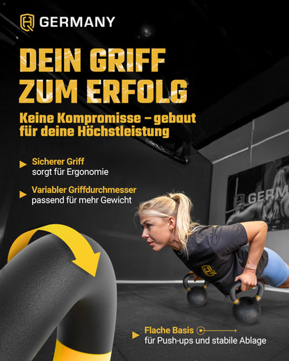 HQ Germany Powdercoat Fitness Kettlebell Vollguss - 16KG