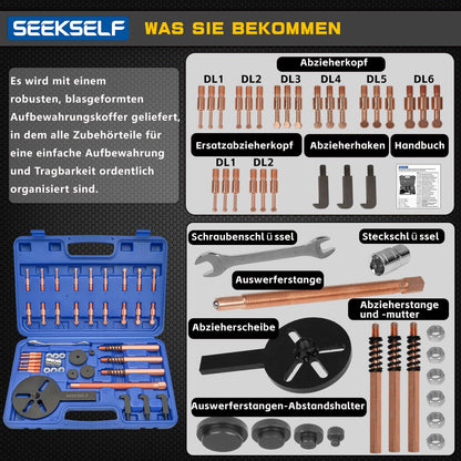 SEEKSELF 36-in-1 Lagerabzieher Trennsatz Set für Innenlager
