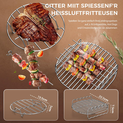 Zorenlepo Airfryer Zubehör-Set 17-teilig für COSORI Turbo Tower Pro