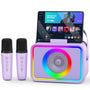 Wowstar Karaoke Maschine mit 2 Mikrofonen, Bluetooth Lautsprecher mit Lichtshow