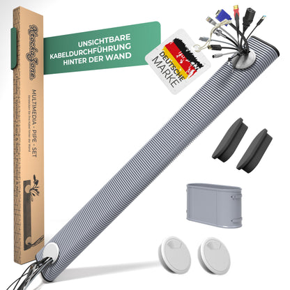 Unterputz Kabelkanal Set Oval - Multimedia Rohr 1.1M