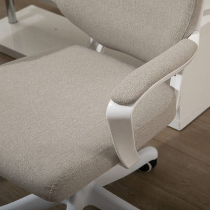 Vinsetto Bürostuhl Beige Weiss - Ergonomischer Schreibtischstuhl