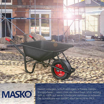 MASKO Schubkarre 100L 250kg Luftreifen Stahlfelge verzinkt
