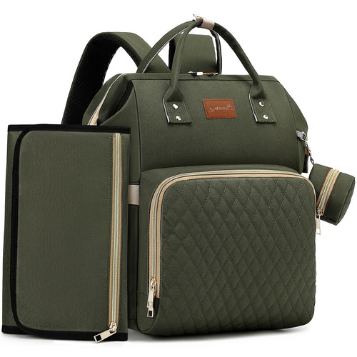 ROSEGIN Wickelrucksack gross – Baby Wickeltasche mit Wickelunterlage, schwarz, gepolsterte Schultergurte