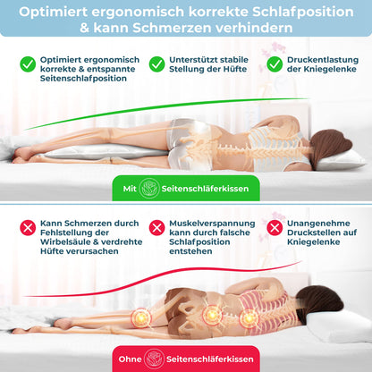 Rosenkern Seitenschläferkissen – orthopädisch, Made in Germany