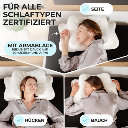 OrthoKomfort® Memory Foam Nackenstützkissen Orthopädisch - Weiss