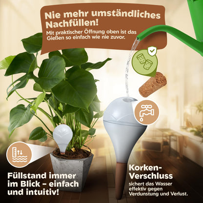VITALLEO Bewässerungskugeln XL 400 ml, Selbstbewässerung, 6er-Set