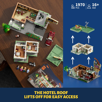 FUNWHOLE City Car-Motel Beleuchtungs-Bausteinset - 1970 Teile