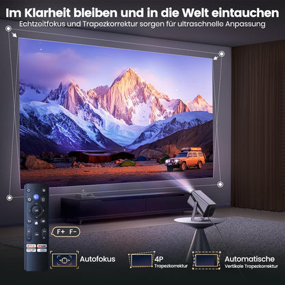 Mini Beamer 4K Smart Heimkino Projektor - Auto Fokus, Kurzdistanz