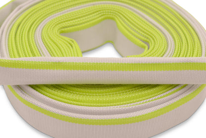 Ø 1 1/2 Zoll - 38 mm, 30 m Flachschlauch | Bauschlauch | Industrieschlauch | Synthetischer Gummi, Weiß mit Grün, 10 Bar, -20°C bis +60°