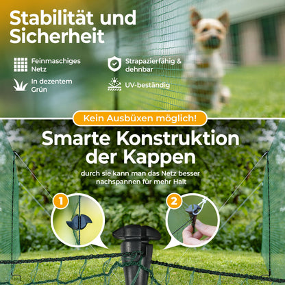 NATURIZ® Mobiler Hundezaun Camping 20m - 90cm ohne Strom