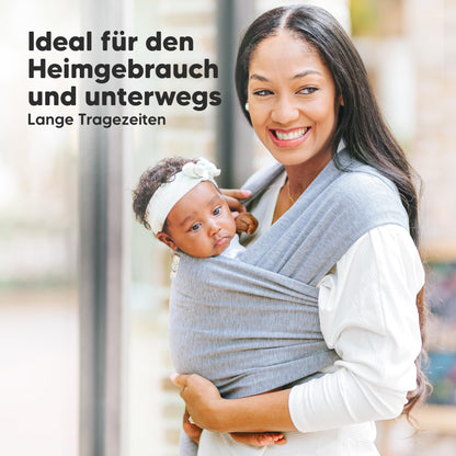 KeaBabies Babytragetuch ergonomisch ab Geburt, Stone Gray
