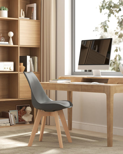 WOLTU Esszimmerstühle 4er Set – Kunstleder Skandi Grau