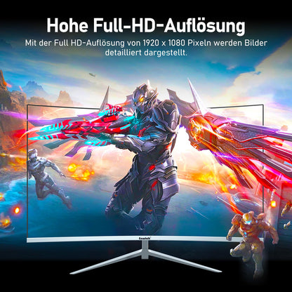 Gawfolk Curved PC Bildschirm 27 Zoll FHD 100Hz – Weiss