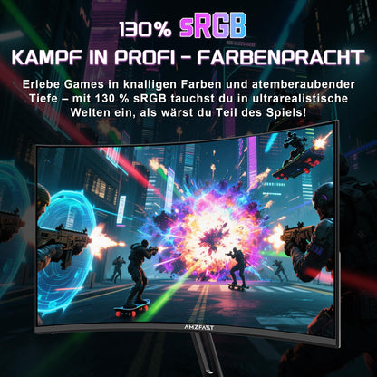 Amzfast AMZG24C1 Gaming Monitor Curved - 24 Zoll 180Hz