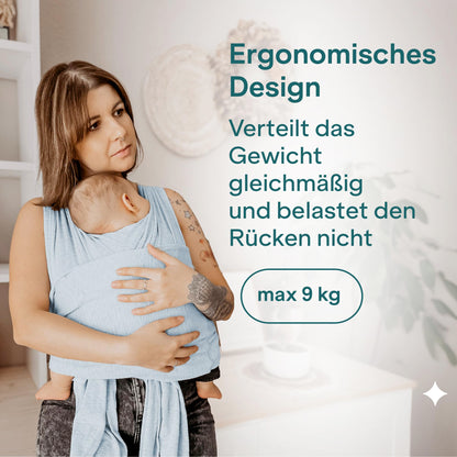 Koala Babycare Tragetuch Baby Neugeborene bis 9 kg, blau