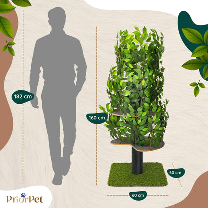 Kratzbaum Natur Patentierter Cat Tree – Gross, Blätter austauschbar