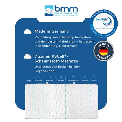 BMM 7 Zonen Kaltschaum Matratze H3 - 120x200 cm