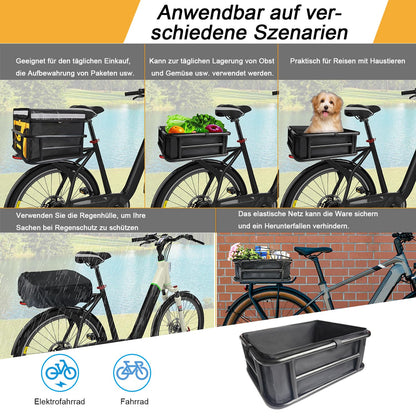 HopesEager Fahrradkorb hinten Metall – Gross mit Innensack