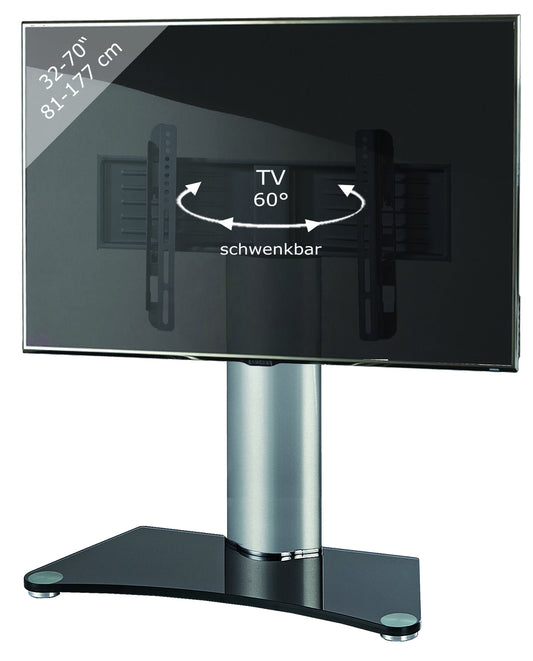 VCM WindoxaMaxi TV Erhöhung Standfuss – Schwarzglas: rechteckige schwarze Glasplattform. Erhöht Fernsehgeräte für bessere Sicht oder zusätzliche Geräteablage.