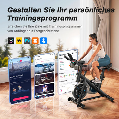 MERACH Heimtrainer Fahrrad Indoor Cycling – Leises, App-gesteuert, LCD-Monitor