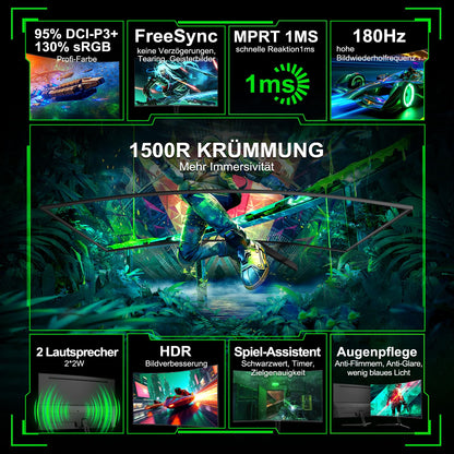Minifire MFG27C1 Gaming Monitor – 27 Zoll Curved 180Hz