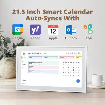 Dragon Touch 21.5 Zoll Digitaler Wandkalender Familienplaner – Weiss