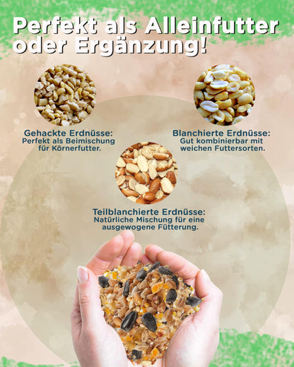 Futterbauer Erdnüsse gehackt Vogelfutter – 25 kg weiss blanchiert